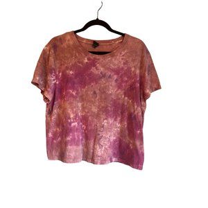 Wild Fable XXL Pink Tie dye Short Sleeve Crop Top